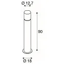 SLV Bollard pole light ROX ACRYL E27, IP44, H 90cm, inox 304