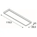 SLV LED Ceiling luminaire PANEL für BAP, 120 x 30cm, 45W, TRIAC dimmable, white, 3000K 3100lm 90°