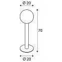 SLV Outdoor Floorlamp GLOO PURE 70 Pole, E27, IP44 IK04, shade Ø 20cm, height 70cm, anthracite