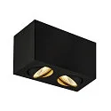Luminaire de plafond TRILEDO DOUBLE à 2 flammes, pivotant, double, noir