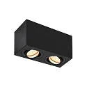 Luminaire de plafond TRILEDO double GU10, noir  gradable