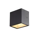 LED Outdoor Wall luminaire SITRA CUBE WL, UP/DOWN, IP44 IK05, 10W 3000K, 2x 560lm 90°, anthracite