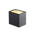 SLV LED Outdoor Wall luminaire SITRA CUBE WL, UP/DOWN, IP44 IK05, 10W 3000K, 2x 560lm 90°, anthracite