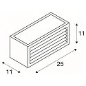 SLV LED Outdoor Wall luminaire BOX-L, IP44 IK05, 19W 3000K 480lm, directly/indirectly, anthracite