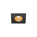 SLV LED Outdoor Recessed Downlight PATTA-I square, IP65 IK02, 7.3W 1800-3000K 440lm, dim to warm, black