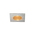 SLV LED Outdoor Recessed Downlight PATTA-I square, IP65 IK02, 7.3W 1800-3000K 440lm, dim to warm, brushed alu