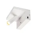 SLV Premium LED Wall luminaire KARPO BEDSIDE, 6.6W 3000K 390lm 36°, dimmable, with 2 USB ports, white