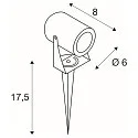 SLV Lampe à piquet de terre LED SPIKE avec prise de courant, réglable IP55, rouille 