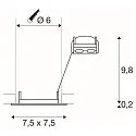 SLV Plafonnier encastré PIKA QPAR51 rigide GU10 IP20, laiton poli gradable