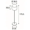 SLV Lampadaire d'extérieur ADEGAN MANILA SL E27 IP44, anthrazit, argent