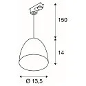 SLV Luminaire suspendu triphasé PARA CONE 14 adaptateur triphasé inclus GU10 IP20, cuivre 