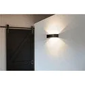 SLV Luminaire mural LOGS IN L haut bas, indirect IP20, noir gradable