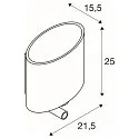 SLV LED Wall luminaire KENKUA SPOT LED, E27, 40W, 25°, 3000K, 200lm, chrome, glass milky