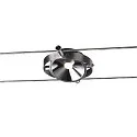Lampe à corde TENSEO DURNO, chrome, acier inoxydable