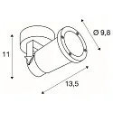 SLV Projecteur d'extérieur NAUTILUS WL-CL pivotant, rotatif GU10 IP54, noir mat gradable