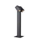 Lampadaire d'extérieur THEO PATHLIGHT DOUBLE QPAR51 à 2 flammes, inclinable GU10 IP44, anthrazit gradable