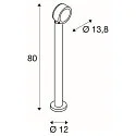 SLV Lampadaire d'extérieur ESKINA 80 POLE CCT rotatif, CCT Switch, inclinable IP65, anthrazit gradable