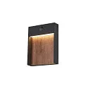 SLV Luminaire mural d'extérieur FLATT SENSOR angulaire, avec capteur, CCT Switch IP54, anthrazit, marron, bois 