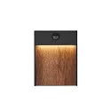 SLV Luminaire mural d'extérieur FLATT SENSOR angulaire, avec capteur, CCT Switch IP54, anthrazit, marron, bois 