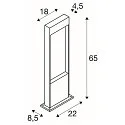 SLV LED Outdoor luminaire FLATT POLE LED Floor lamp, 9,7W, 3000/4000K, 400lm, IP65, 65cm, anthracite/brown