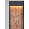 SLV Luminaire d'allées FLATT POLE 100CM IP65, anthrazit, marron, bois 