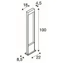 SLV Luminaire d'allées FLATT POLE 100CM IP65, anthrazit, marron, bois 