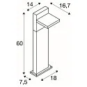 SLV Luminaire d'allées ABRIDOR POLE 60 pivotant, CCT Switch, commutable IP55, anthrazit 