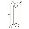 SLV Luminaire d'allées ABRIDOR POLE 100 pivotant, CCT Switch, commutable IP55, anthrazit 