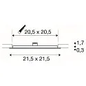 SLV Plafonnier encastré SENSER 24 DL angulaire IP20, blanche