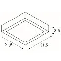 SLV Applique et plafonnier SENSER 24 CW angulaire IP20, blanche