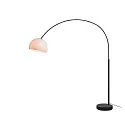 floor lamp FENDA BOW BASIS with switch, without shade, adjustable, with lamp socket E27 IP20, black 