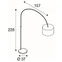 floor lamp FENDA BOW BASIS with switch, without shade, adjustable, with lamp socket E27 IP20, black 