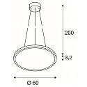 Luminaire à suspension PANEL 60 DALI LED rond, blanche
