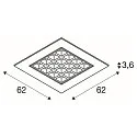 Plafonnier encastré LED PAVONO 620x620 UGR < 19, avec grille IP20