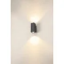 Premium-LED Outdoor Wall luminaire ENOLA SQUARE UP/DOWN CCT, IP65 IK02, S-size, 7W 3000 / 4000K 570 / 640lm 30°, CRi>90