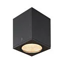 Premium-LED Outdoor Ceiling luminaire ENOLA SQUARE CCT, IP65 IK02, S-size, 9W 3000 / 4000K 510 / 580lm 38°, CRi>90, anthracite