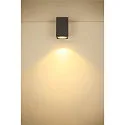 Premium-LED Outdoor Ceiling luminaire ENOLA SQUARE CCT, IP65 IK02, S-size, 9W 3000 / 4000K 510 / 580lm 38°, CRi>90, anthracite