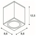 Premium-LED Outdoor Ceiling luminaire ENOLA SQUARE CCT, IP65 IK02, S-size, 9W 3000 / 4000K 510 / 580lm 38°, CRi>90, anthracite