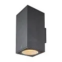 SLV Luminaire mural d'extérieur ENOLA SQUARE SINGLE CCT haut bas IP 65, anthrazit, transparent 