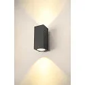 SLV Luminaire mural d'extérieur ENOLA SQUARE SINGLE CCT haut bas IP 65, anthrazit, transparent 