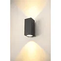 SLV Luminaire mural d'extérieur ENOLA SQUARE SINGLE CCT haut bas IP 65, anthrazit, transparent 