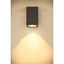 SLV Plafonnier extérieur ENOLA SQUARE CCT IP 65, anthrazit, transparent 