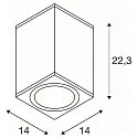 SLV Plafonnier extérieur ENOLA SQUARE CCT IP 65, anthrazit, transparent 