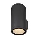SLV LED Outdoor Wall luminaire ENOLA ROUND UP/DOWN CCT, IP65 IK06, L-size, 53W 3000/4000K 2700/3000lm 38°, CRi>90, anthracite