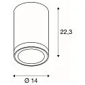 SLV Premium-LED Outdoor Ceiling luminaire ENOLA ROUND CCT, IP65 IK02, L-size, 35W 3000 / 4000K 2500 / 2800lm 38, CRi>90, anthracite
