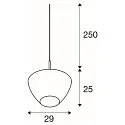SLV Luminaire à suspension PANTILO CONVEX 29 E27, chrome
