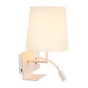 SLV LED Wall luminaire SOMNILA FLEX Indoor, E27, mit LED Spot 65lm, 3000K, white, incl. USB port, Spot left