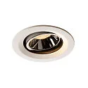 Plafonnier encastré NUMINOS DL M pivotant, rotatif IP20, chrome, blanche