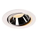 Plafonnier encastré NUMINOS DL XL pivotant, rotatif IP20, chrome, blanche