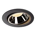 Plafonnier encastré NUMINOS DL XL pivotant, rotatif IP20, chrome, noir 